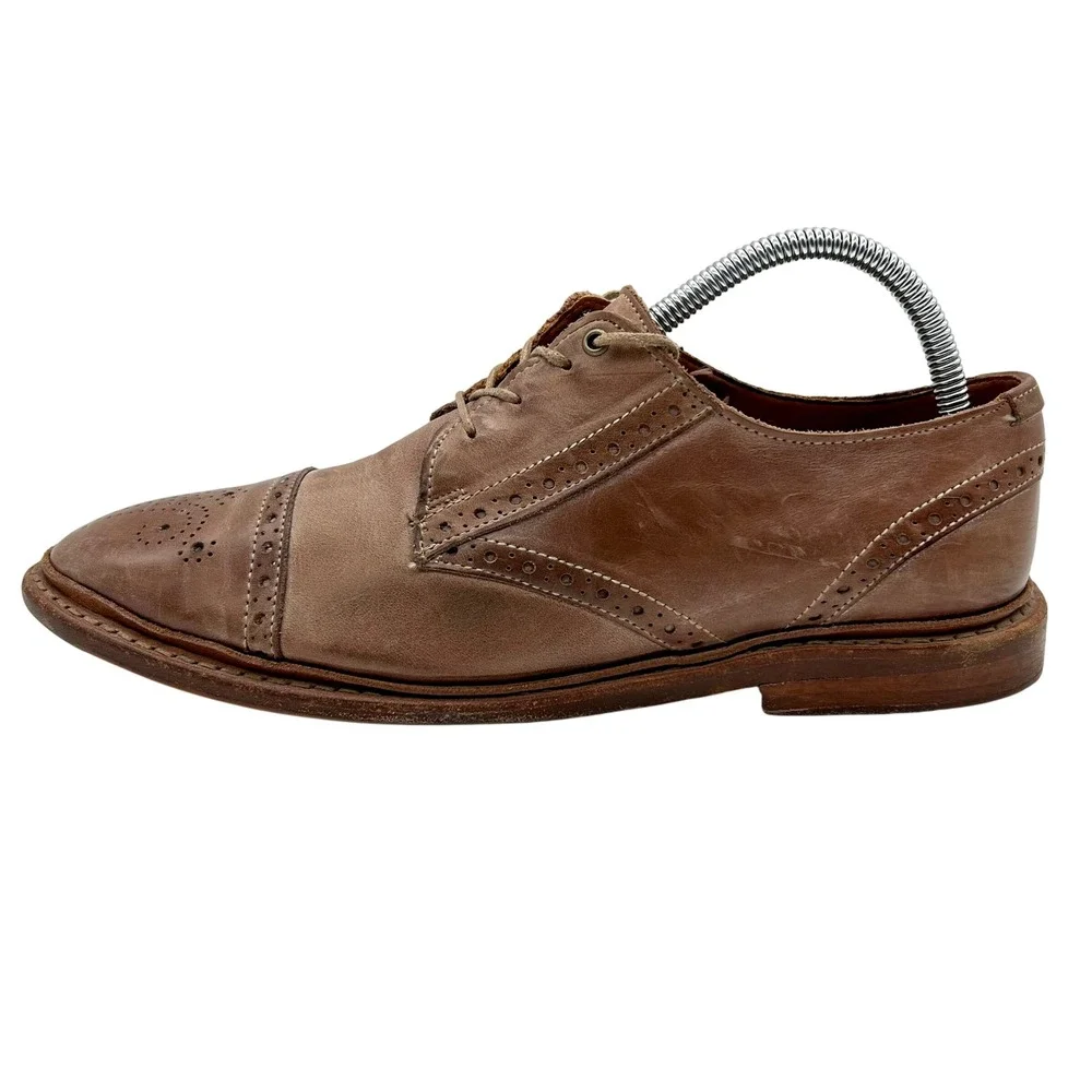 Allen Edmonds Bainbridge Cap Toe Oxford Brown Leather Mens Dress Shoes 8 D 8176‎